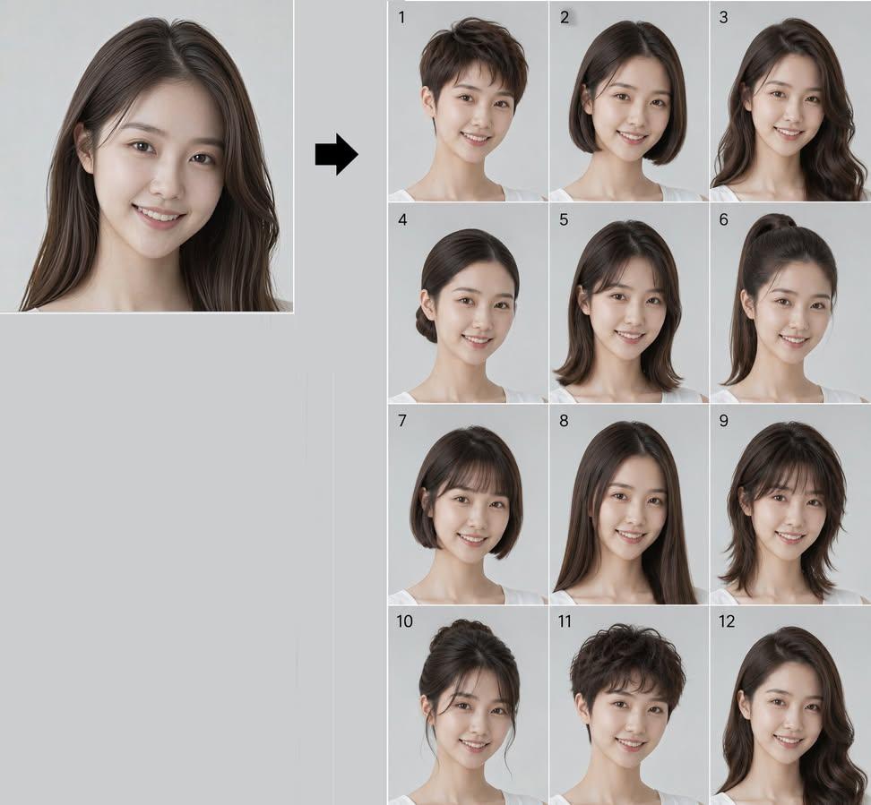Same-Face Twelve Hairstyle Lookbook
