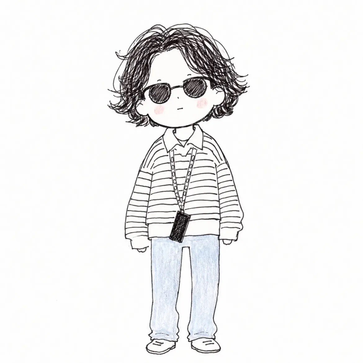 Hand-Drawn Doodle Fashion Character